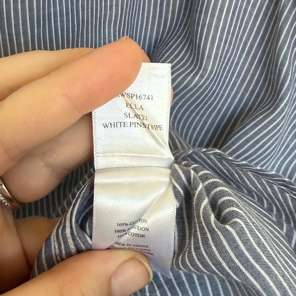 Rails Button Down Blouse Ella in Slate and White - Picture 6 of 6